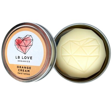 Hard Lotion Bar   Organic Beeswax and Plant based Moisturizer   Plastic free solid moisture bar (Orange Cream)