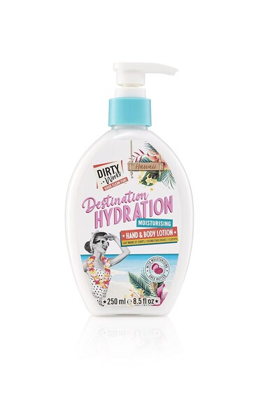 Dirty Works Destination Hydration Moisturising Hand &amp; Body Lotion, Vegan Hand Cream 250ml Pump Dispenser
