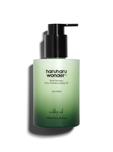 HARUHARU wonder Black Bamboo Daily Smoothing Body Oil &ndash; Fast Absorption, Lightweight, Non-Greasy, Deeply Hydrating, Locks in Moisture, Softens &amp; Nourishes Skin, With Almond &amp; Argan Oil, 6.76 fl oz