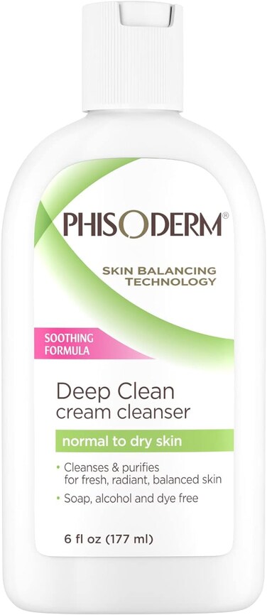 Phisoderm Deep Clean Cream Cleanser, Normal to Dry Skin 6 fl oz (Pack of 6)