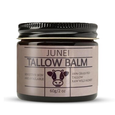Beef tallow for skin 100% Grass-Fed Beef Tallow Moisturizer &ndash; All-Natural Skin Balm for Face, Body &amp; Hands &ndash; Deep Hydration, Soothes Dry Skin &ndash; Vitamin-Rich &amp; Chemical-Free Skincare-2oz-