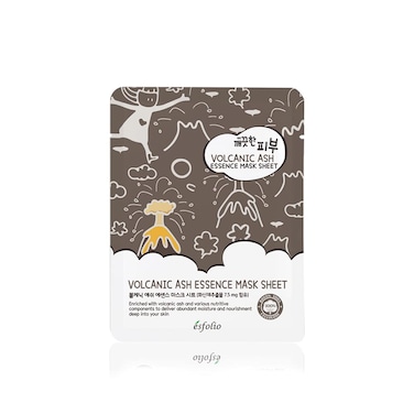 esfolio Volcanic Ash Face Mask &ndash; Deep Cleansing Korean Sheet Mask for Pore Care, Oil Control, Acne-Prone &amp; Oily Skin &ndash; Hydrating &amp; Purifying Skincare for Clear, Radiant Complexion (Pack of 10)