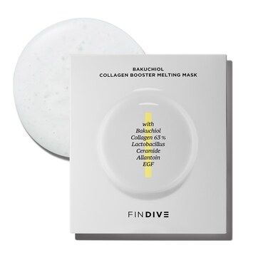 FINDIVE OFFICIAL Bakuchiol Collagen Booster Melting Mask, Bakuchiol, Plan-Based Retinal Alternative, Collagen 63%, Lactobacillus, Ceramide, Allantoin, 1.05fl.oz x 5sheets
