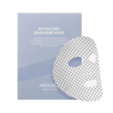 AROCELL Botulcare Graphene Mask 5 Facial Sheet Microcurrent Masks Moisturizing Hydrating Elasticity Pore Minimizing Hyaluronic Acid Panthenol Korean Skincare