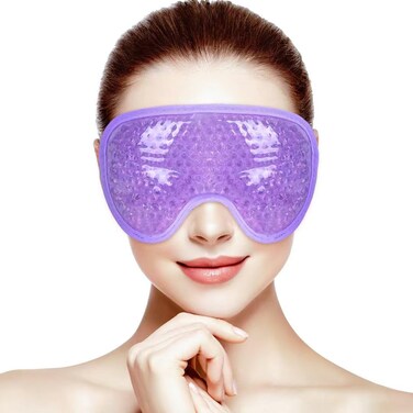 ONLYSKY BEAUTY Cold Eye Mask Cooling Gel Eye-Mask Reusable Ice Hot Eye Mask for Dry Eyes, Eye relax and Pressure Release for women &amp;Men (Purple)