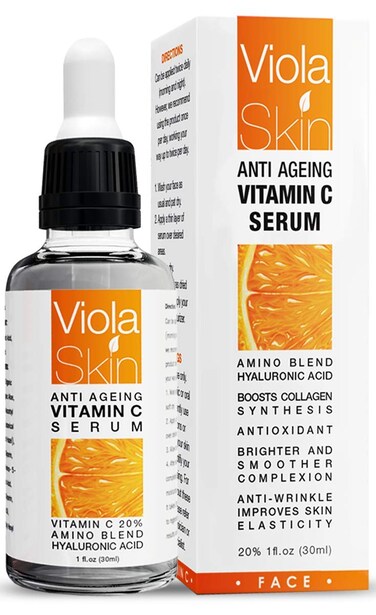 Vitamin C Serum - Anti Ageing, Hydrating &amp; Brightening Serum for Face with Hyaluronic Acid - Uniquely Designed Day &amp; Night Serum
