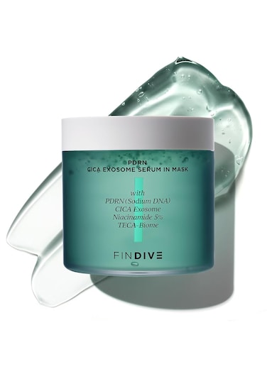 FINDIVE OFFICIAL PDRN CICA Exosome Serum in Mask, PDRN (Sodium DNA) 5,000ppm, Cica Exosome 1,000ppm, Marin Collagen, Soothes, Regenerates Skin, 6.76fl.oz