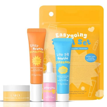 Ceramide Skincare Set丨Travel Friendly Face Routine Set for Women/Girls丨Beauty Christmas Gift Sets Skin Care Set Gifts for Women and Teenage Girls with Cleanser, Serum, Sunscreen, Cream 4Pcs