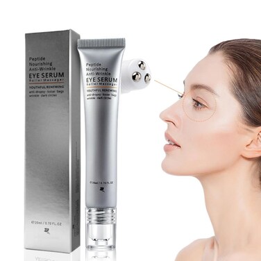 Peptide Under Eye Roller Serum With Roller Balls For Dark Circles And Puffiness   Massage Ball Cream for Fine Lines and Wrinkles   Hydrates Brightens Under Eye Area Restores Skin Firmness (PEPTIDE)
