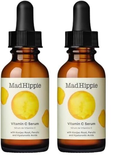 Mad Hippie Vitamin C Serum for Face with Hyaluronic Acid, Vitamin E &amp; Ferulic Acid - Vitamin C Face Serum for Women/Men, Skin-Brightening Serum, 1.02 Fl Oz (Pack of 2)