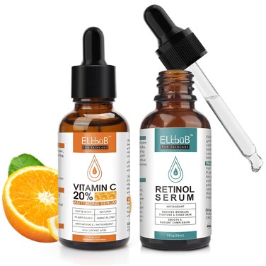 Day-Night Anti Aging Vitamin C Serum Retinol Serum For Face with Retinol &amp; Amino Acids - Boost Skin Collagen,Hydrate &amp; Plump Skin Facial Serum