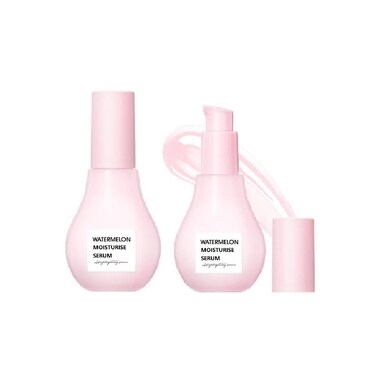 2 Pcs Watermelon Moisturizer Glow Priming Serum,Hydrating &amp; Brighten with Hyaluronic Acid Lightweight Facial Serum.