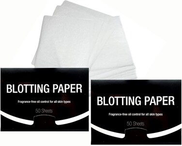 2 Pks FRAGRANCE-FREE Unscented Natural Abaca Blotting Paper - 100 Oil Blotting Sheets - Makeup Friendly UNISEX Oily Skin Shine Blotter Photography Zoom Meetings Travel Gym School - MADE IN TAIWAN