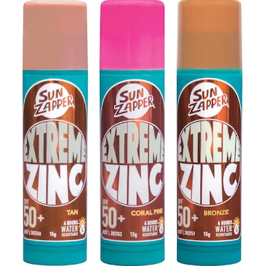 Sun Zapper Extreme Zinc Sunscreen Stick Beauty Pack &ndash; SPF 50+ Sunblock in Tan, Bronze &amp; Pink &ndash; Made in Australia
