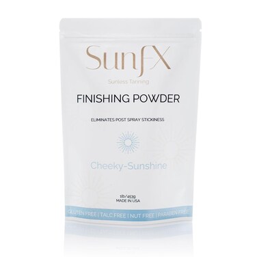 SunFX Post Spray Tan Translucent Finishing Powder   Talc Free   Sunless Tanning Setting Powder   Shimmer   Cheeky-Sunshine - 1lb
