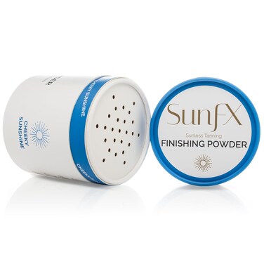 SunFX Post Spray Tan Translucent Finishing Powder   Talc Free   Sunless Tanning Setting Powder   Shimmer   Cheeky Sunshine 4.00 Ounce (Pack of 1)