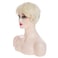Short Blonde Wig for Women Short Pixie Cut Platinum Blonde Hair Wig with Bangs Costume Halloween Cosplay Party Synthetic Wig