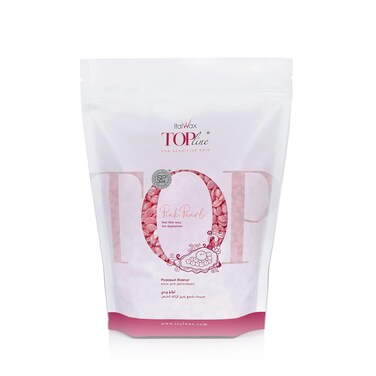 Italwax Top Line Pink Pearl - 750g / 1.65lb - Hard wax beads for hair removal - Unscented - Synthetic formulation ideal for sensitive skins - Recommended for Bikini Area and Armpits
