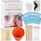 100g Nose Hair Waxing Kit with 30 Applicators (Up to 30 Uses), 10 Mustache Guards, 15 Wipes for Quick and Painless Hair Removal on Nose, Ears, and Face - For Men and Women