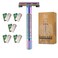 VIKINGS BLADE Safety Razor for Women + 5 Swedish Steel Blades. Quick Release Head, Double Edge. Smooth, Reusable, Recyclable (Model: Psyche)