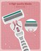 Razors for Women Sensitive Skin, 6 Blades Women&rsquo;s razors for Shaving Including 1 Travel Razors for Women with 12 Blade Refills， Pink
