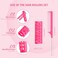 Syhood 24 Pcs Snap Hair Roller, Small Plastic Rollers Curlers with Rat Tail Comb for Long Short Hair Styling Tool(0.59 x 2.28 Inch,Pink)