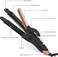 AmoVee Travel Curling Iron, 1.25 Inch Hair Straightener Curling Iron, 2 in 1 Flat Iron Ceramic Tourmaline, Dual Voltage Curling Iron, Adjustable Temp, Rose Gold