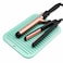 Heat-Resistant Silicone Mat with Velcro for Hair Styling Tools - Curling Iron Holder, Flat Iron Mat, Hair Dryer Mat, and Vanity Makeup Accessory (Green)
