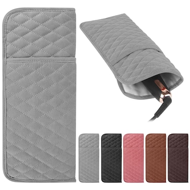 Heat Resistant Hair Tools Bag Portable Travel Hot Tools Holder Organizer Cover Pouch for Curling Iron, Flat Iron, Hair Straightener and Other Hair Styling Tools(13.8" x 5.5")