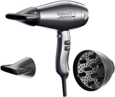 Valera, Swiss Silent Jet 8600, Professional Hairdryer, Ionic Hairdryer with Powerful AC-Performance Motor, 6 Temperature and Airflow Settings, Flexible Anti-Twisting Cable, 1875 W, Platinum Gray