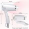 Folding Hair Dryer Compact Travel Blow Dryer Professional Salon Hair Dryer Small Hair Dryer 3 Heat Settings Lightweight Mini 8x7inch for Men and Women (White)