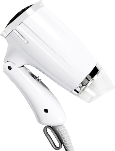 Folding Hair Dryer Compact Travel Blow Dryer Professional Salon Hair Dryer Small Hair Dryer 3 Heat Settings Lightweight Mini 8x7inch for Men and Women (White)
