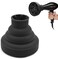Hair Dryer Diffuser Universal Silicone Hair Dryer Diffuser Portable Travel Folding Hair Blow Dryer Diffuser(Black)