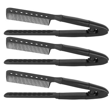 V Shaped Hair Straightening Comb, Hair Styling Comb, Flat Straightening Comb, Heat Resistant, Rounded Comb Teeth, Multipurpose Styling Tool