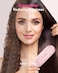 Wavytalk Hair Straightener Brush, Sleek Sweep Ionic Straightening Brush with 6 Temperature Adjust, Anti-Scald Ceramic Straightening Comb Fast Heating for Home Salon, Dual Voltage Pink.