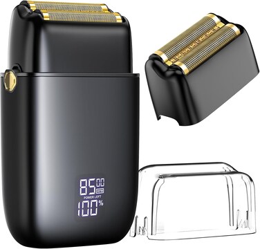 Electric Razor for Men Face, Bazivve Electric Shavers for Men, Foil Shaver with 3 Adjustable Speeds, Rechargeable Waterproof Close Shave Trimmer with LED Display for Face/Beard/Head Shavers (Black)