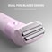 3-in-1 Electric Razor for Women,Dual-Foil Electric Shaver for Woman Face,Legs,Armpit,Rechargeable Bikini Trimmer,Intimate Shaver with Illumination,Public Hair Trimmer Women (Cold Pink)