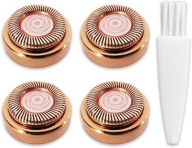Women Facial Hair Remover Replacement Heads for Finishing Touch Replacement Heads Flawless Facial Hair Remover Tool for Women 18K Gold-Plated Rose Gold 4 Count