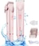 Bikini Trimmer for Women, 2 in 1 Dual-Head Electric Razors for Women Pubic Hair, Waterproof Wet/Dry Use Body Hair Trimmer Face Shaver, Rechargeable Hair Removal for Bikini Legs Face Underarm Arm