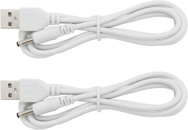 Charger Cord Replacement for Finishing Touch Flawless Pedi Electronic Pedicure Tool - USB to DC Barrel Cable 6 ft (2-Pack)