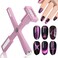 Nail Magnet Set, Upgraded 5 in 1 Multi-Function Nail Magnet Pens with Silicone Protective Case, Magnetic Nail Polish Magnet Wand for Nails Cat Eye Nail Design Tools Nail Art Accessories