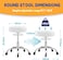 Rolling Stool Heavy Duty 400lb: Super Soft Seat Cushion,360&deg; Swive,Height Adjustability,No Squeaky Noises,No Tip Over,New Upgraded Stool Salon Stool Chair, Tattoo Facial Massage Spa Medical (White)
