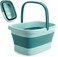Collapsible Foot Bath Soak Tub with Handle: 15L/4 Gallons Extra Large Foot Soaking Tub - Portable Foot Bath Basin Foot Bucket for Soaking Feet - Pedicure Bowl (Green)