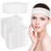 Yesland 200 Pieces Disposable Spa Facial Headbands, Soft Non-Woven Facial Hair Band, Stretch Facial Headwraps Skin Care Esthetician Salon Makeup Sauna Individually Packaged for Women Girls, White