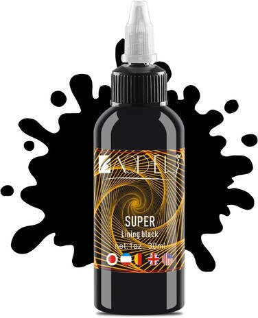 Tattoo Ink 4 oz - Black Tattoo Ink - Black Ink Dark and Bold Black Shade Pigments - for Professional Tattooing and Art Painting