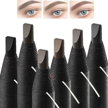 5pcs/pack Brow Pencil Pull Cord Peel-off Eyebrow Pencils Waterproof Long Lasting Microblading Eyebrow Pen for Marking, Filling, Outlining Gray