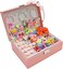 Jewelry Box with Hair Accessories for Girls, Hair Clips/Barrettes/Hair Ties/Bows/Toy Rings/Bracelets/Earrings/Hair Ropes/Hair Elastics, Gift Toys for Teen, Girls aged 4 5 6 7 8-12