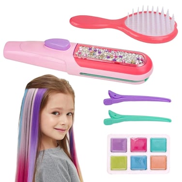 Girls Hair Chalk Salon Kit Washable Hair Styling Accessories Temporary Colour Hair Chalk Dye Tool for Kids, Hair Art Set with Hair Chalk, Hair Styling Kit for Girls Toys Gifts