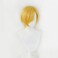 Anime Cosplay Wig Short Gold Hair Wig Layered Wig with Bangs Side Parting Wig Heat Resistant Hair Wig for Christmas Halloween Daily Party