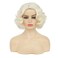 Blonde Curly Short Finger Wave Wigs for Lady with Bangs Synthetic Hair Natural Cosplay Halloween Costume Women Wigs